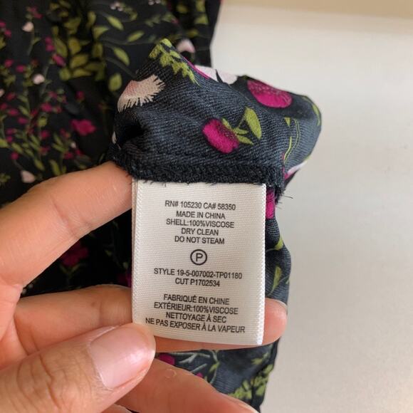 Joie Blouse Womens XS Extra Small Multi Bolona Floral Puff Shoulder Button Front - Picture 9 of 11